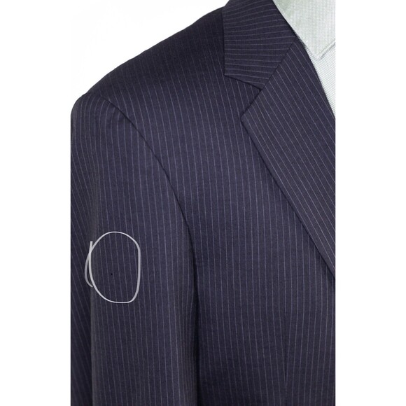 JOS. A. BANK Men's Blazer Jacket Size 40R 100% Wool Striped Black 2-Button - Picture 6 of 12